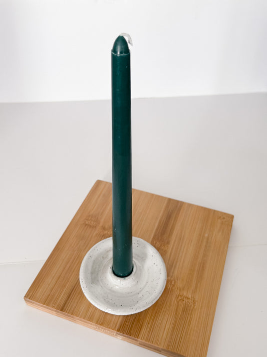 Flat Candle Holder with Candle